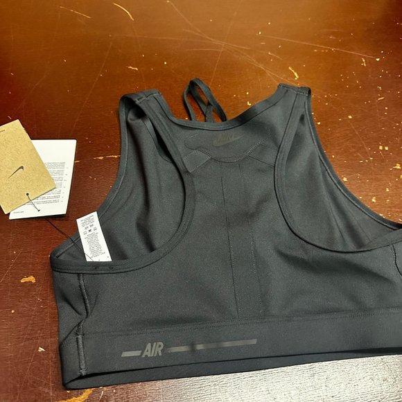 Nike Womens Black Swoosh Air Force 1 Laced Up Front Racerback Sports Bra - Picture 5 of 10